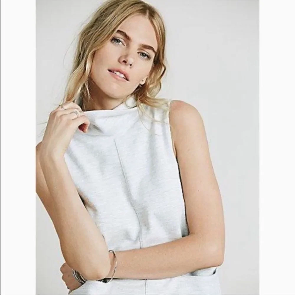 Free People Getaway Shift Dress Gray Mock Neck small